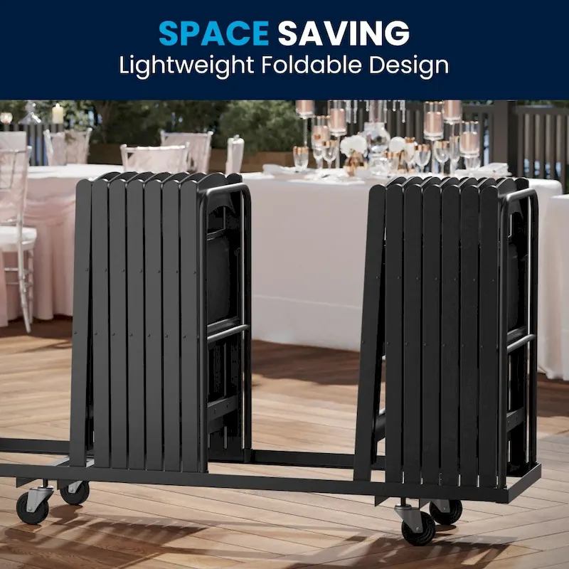 Lightweight Resin Folding Chairs with Vinyl Seats (Set of 4)