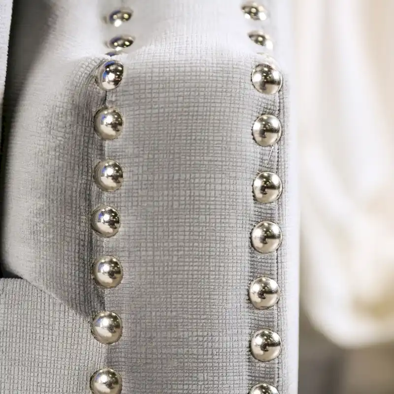 Nall Transitional Fabric Upholstered Tufted Back Tuxedo Arms Sofa by Furniture of America