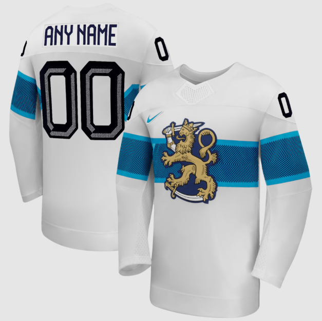 Finland Hockey White 2026 Away Custom Jersey