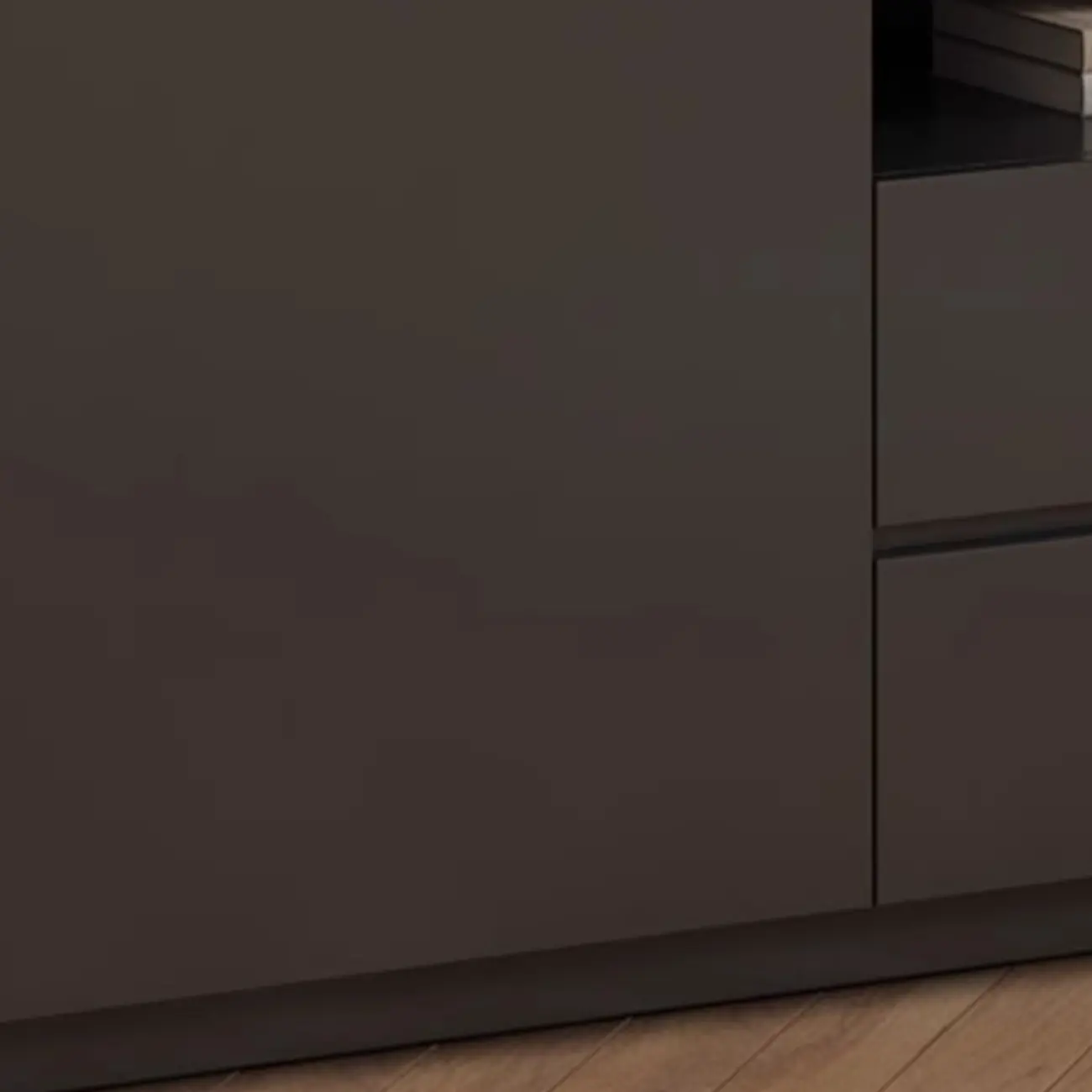 Modern Black Wooden TV Stand with Cable Management