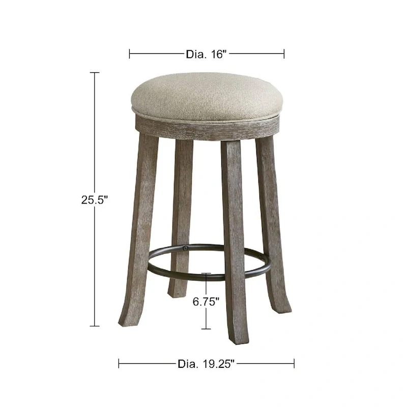 Swivel Counter Stool, Cream/Reclaimed Grey, Counter Height, Single