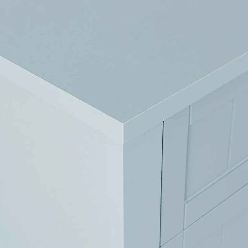 Modern Drawer Dresser with Solid Wood Frame and Retro Shell Handle