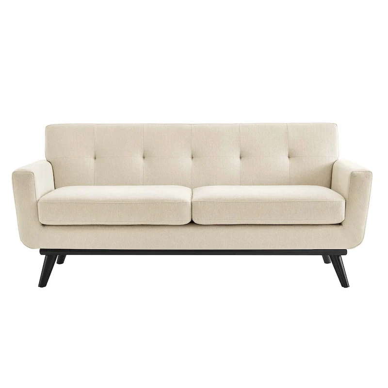 Herringbone Fabric Loveseat - 2 Seater, Multiple Colors