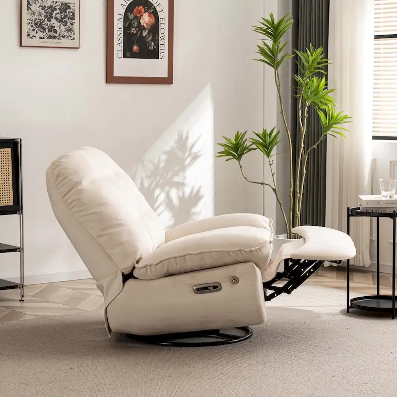 Power Swivel Recliner With USB Charger and Bluetooth Music Player