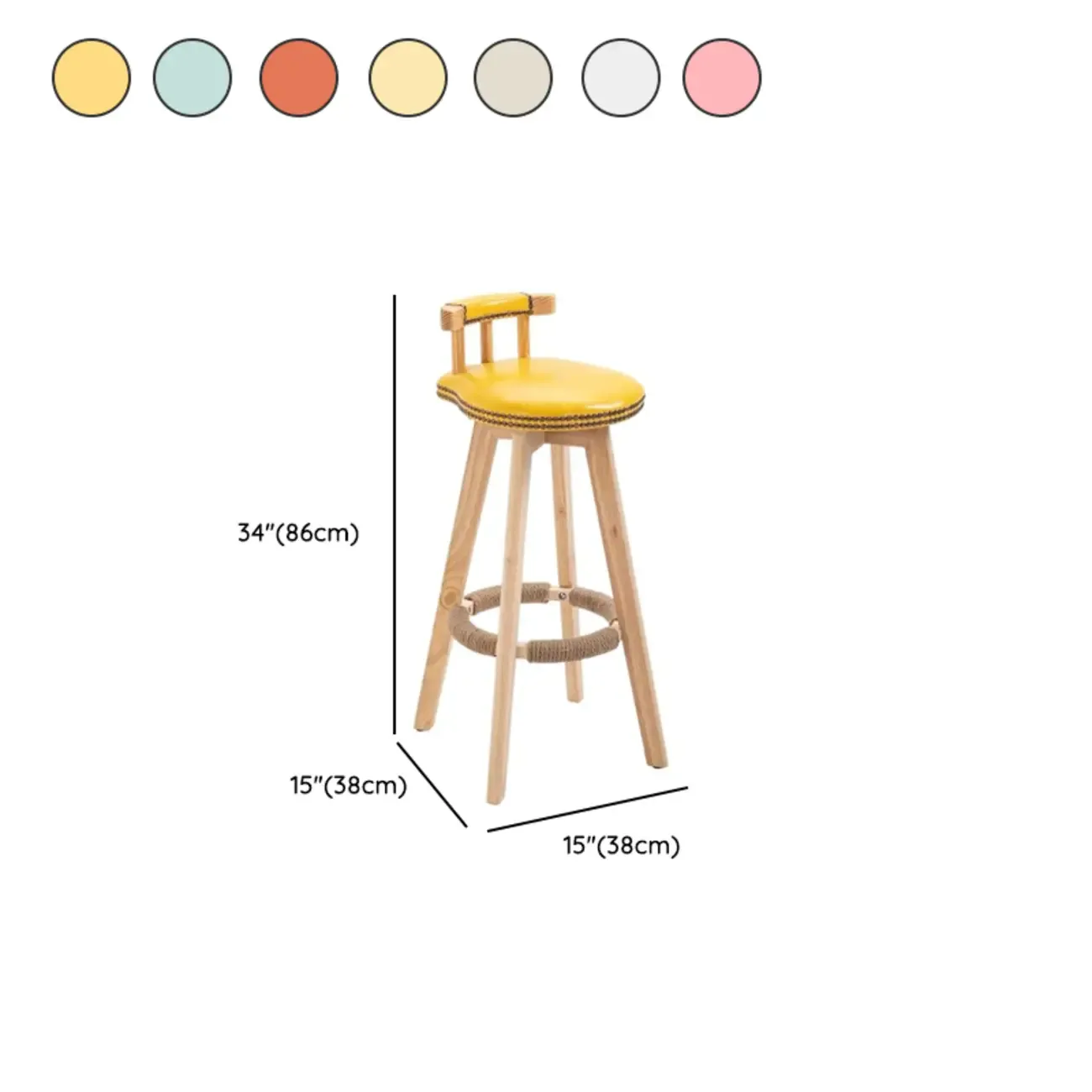 Bar Height Swivel Leather Modern Bar Stools