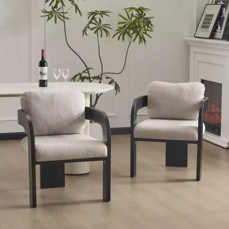 Christopher Knight Home Smolder Modern Rubberwood Upholstered Dining Chairs with Pillow Back (Set of 2)