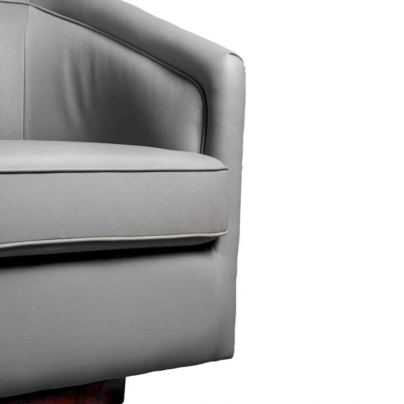 Barrel Accent Chair with 360 Swivel Vinyl Wrapped Base