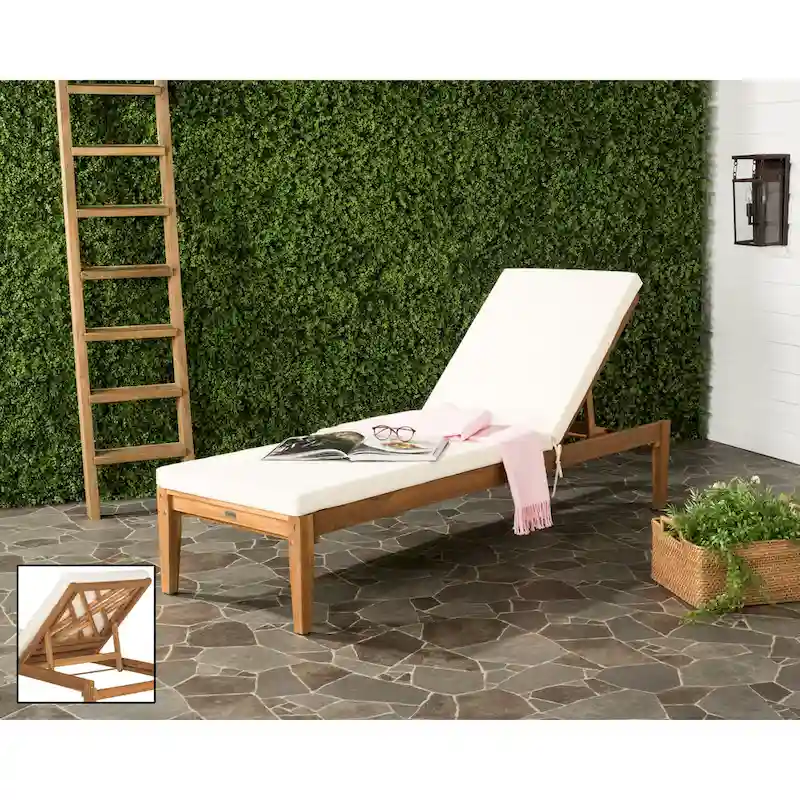 SAFAVIEH Outdoor Kicki Chaise Lounge Chair - 24Wx74Dx15H