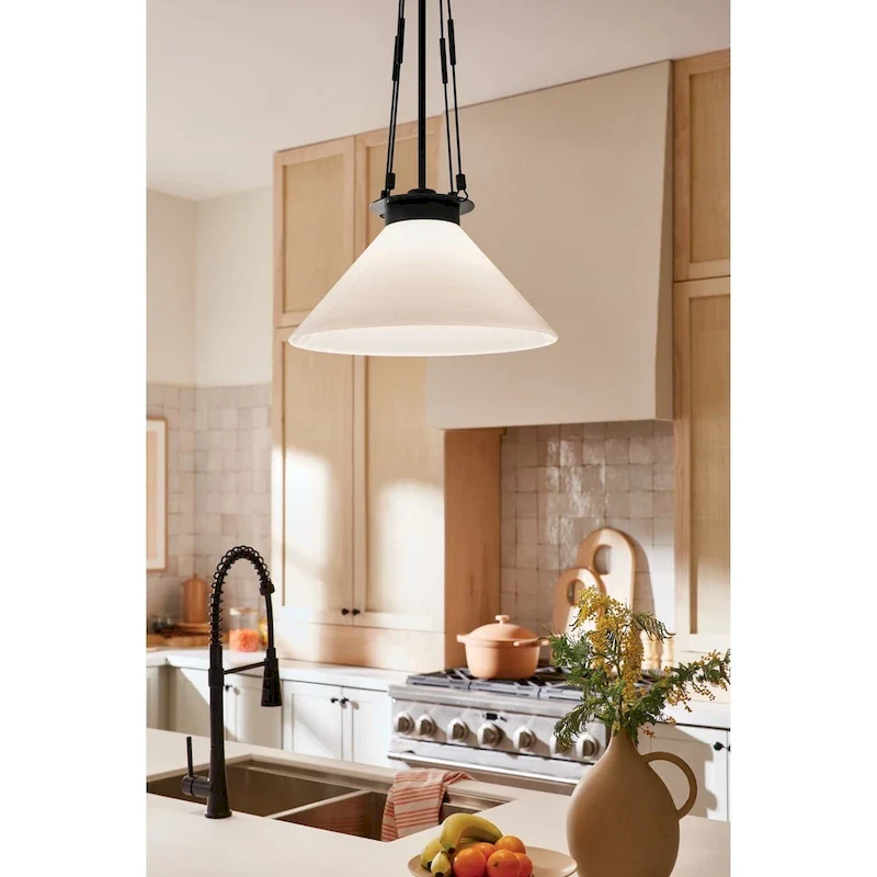 Kichler Lighting Albers 18.25 In. 1-Light Black Pendant Light