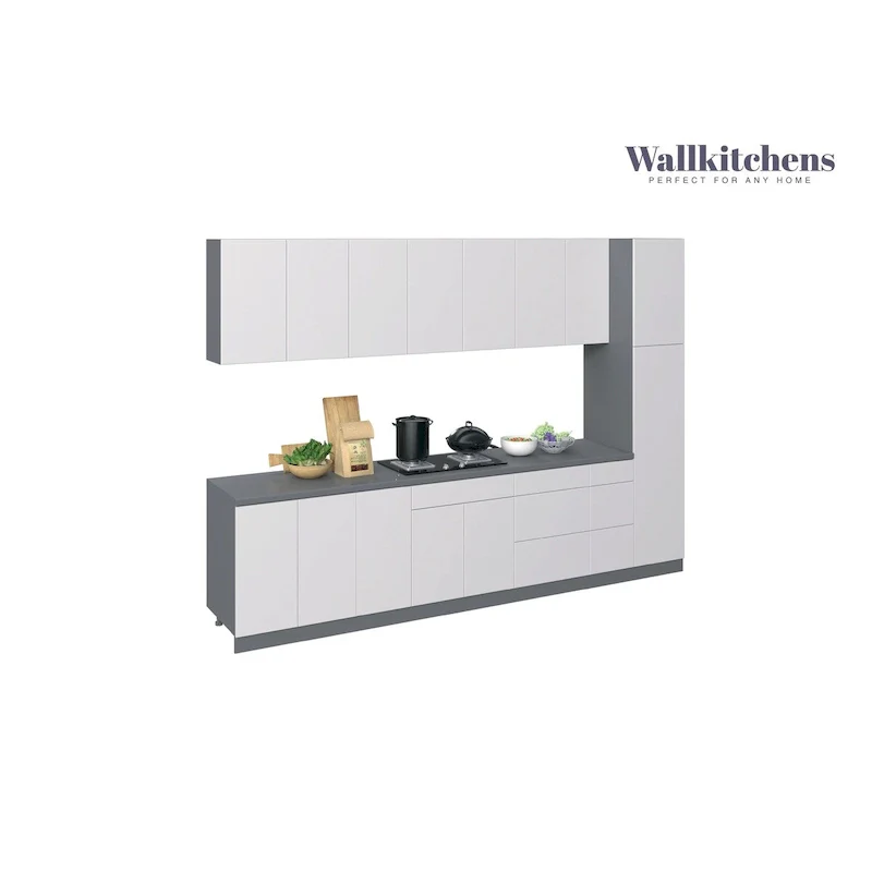 White Gloss Kitchen Base Cabinet 11Ft Wide (132x24)