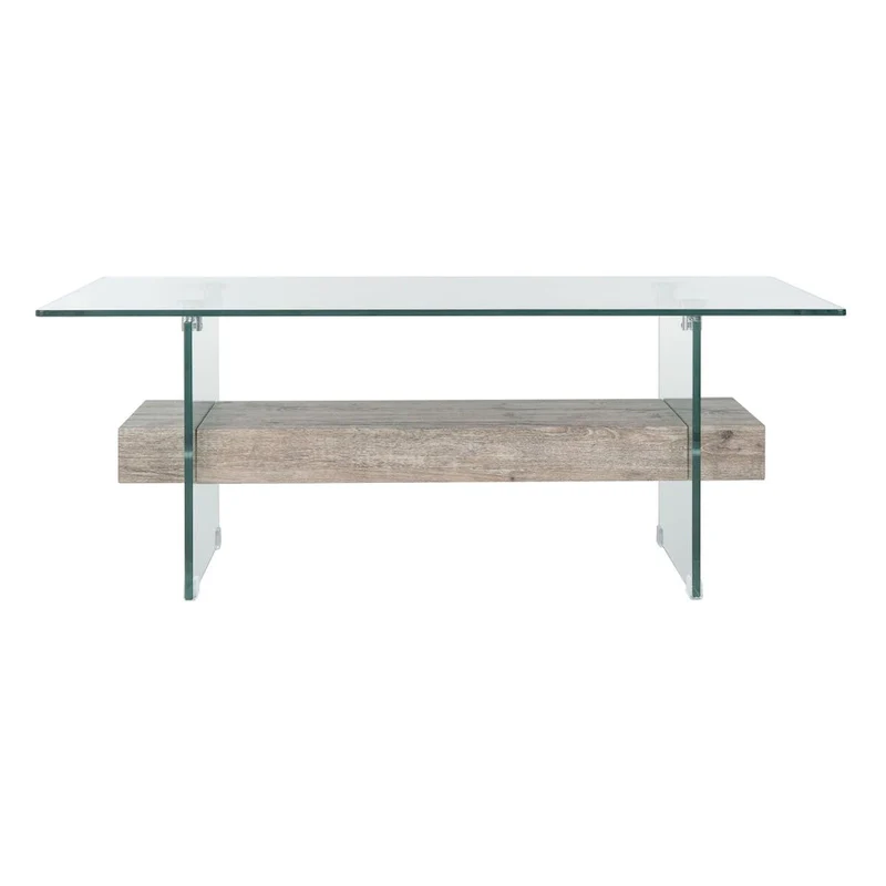 SAFAVIEH Gennie Modern Glass Coffee Table - 43.3  x 23.6  x 16.5  - 43Wx24Dx17H