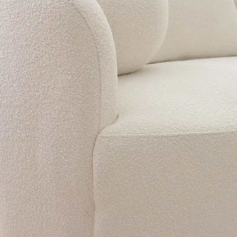 KINWELL Sherpa Boucle Upholstered 3-Seater Sofa Couch, 85 W