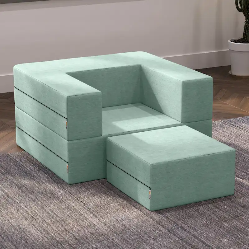 Jaxx Zipline Convertible Sleeper Chair and Ottoman/ Twin-size Bed