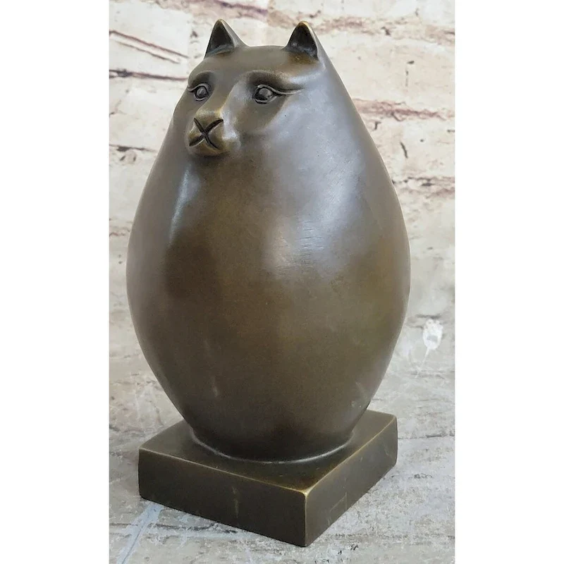 Fat Cat Abstract Bronze Modern Art Sculpture Statue Figure Fernando Botero