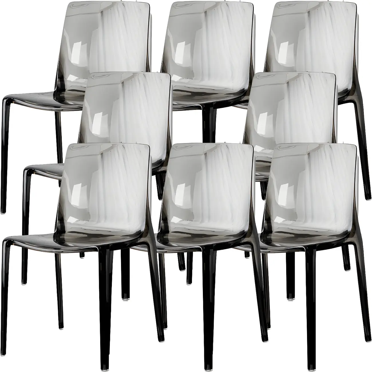 Amber Acrylic Armless Low Back Dining Chair