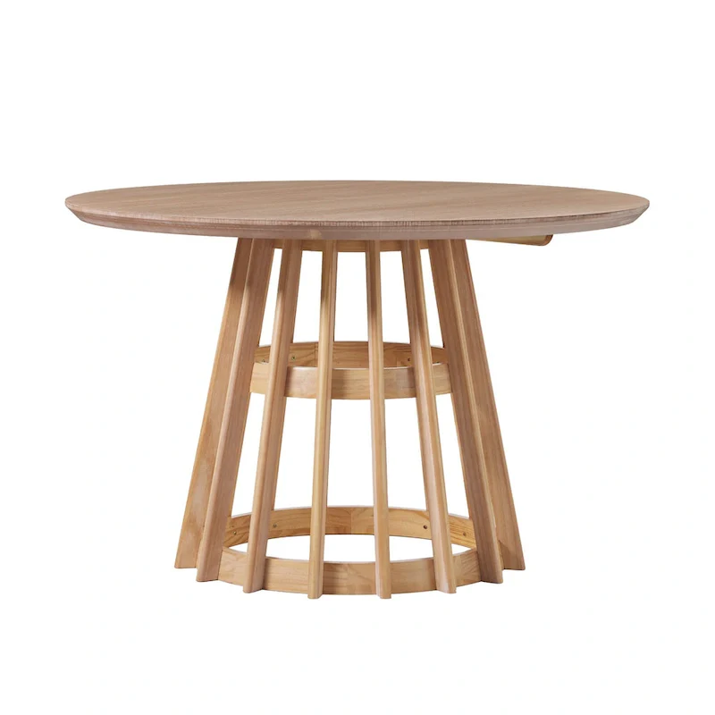 Middlebrook Designs 48 inch Round Slatted Wood Dining Table