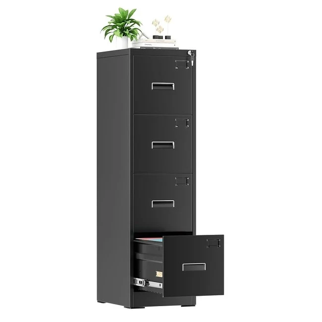 18 Deep 4 Drawers Vertical Metal Locking File Cabinet with with 4 Adjustable Hanging Frame for Home Office
