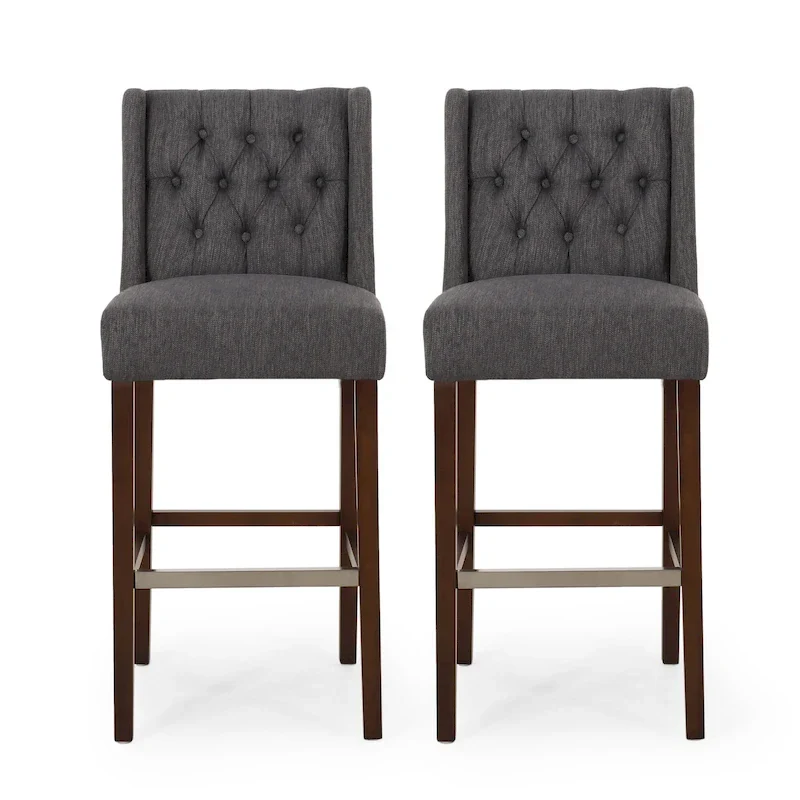 Bayliss Tufted Wingback Barstool (Set of 2) by Christopher Knight Home