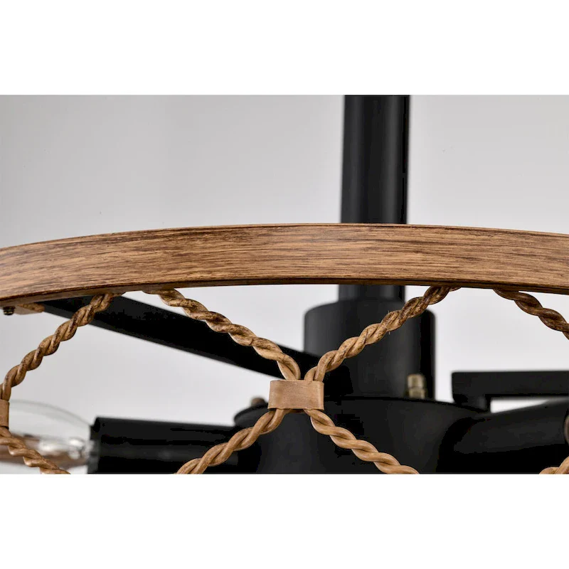 Marzell 16 Inch Modern Wood Grain Fandelier - N/A