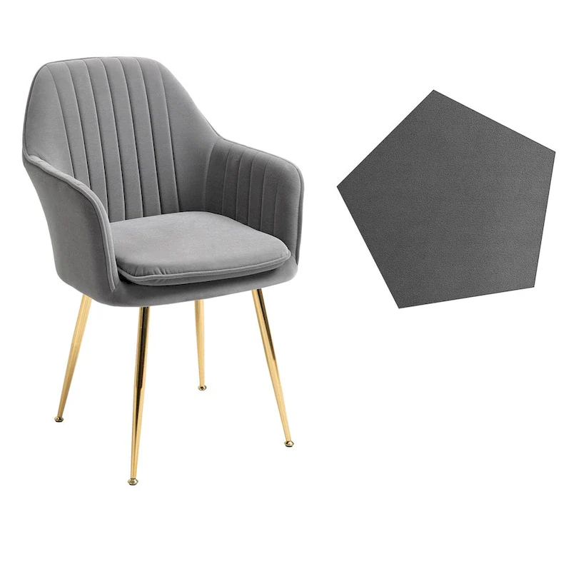 Upholstered Dining Chair (Set of 6) Velvet Accent Arm Chair