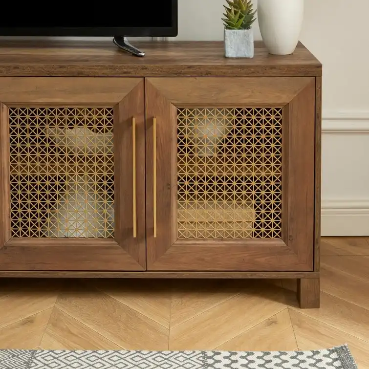 69.5 Wood TV Stand Media Console Entertainment Center