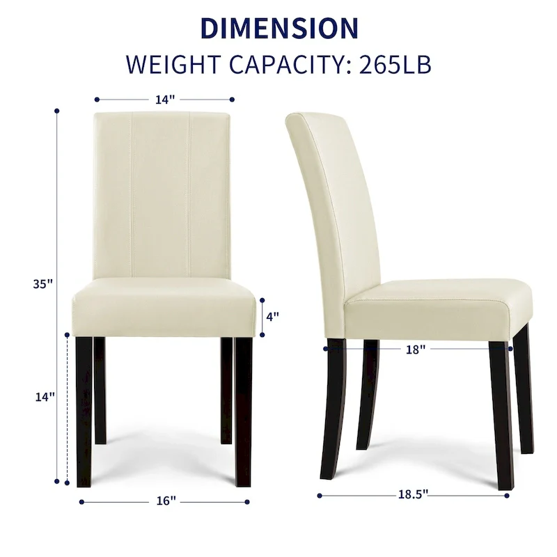 Subrtex(Set of 2)Faux Leather Parsons Upholstered Dining Chair