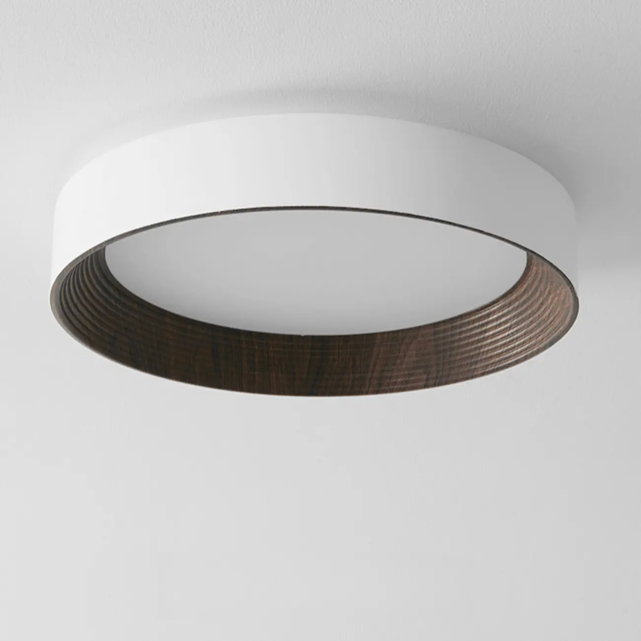 Walnut Round Flush Mount Ceiling Light
