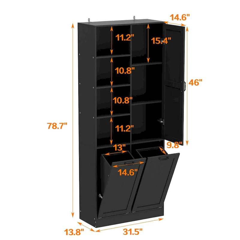 Sleek White Laundry Bathroom Cabinet with Unique Rotating Drawers