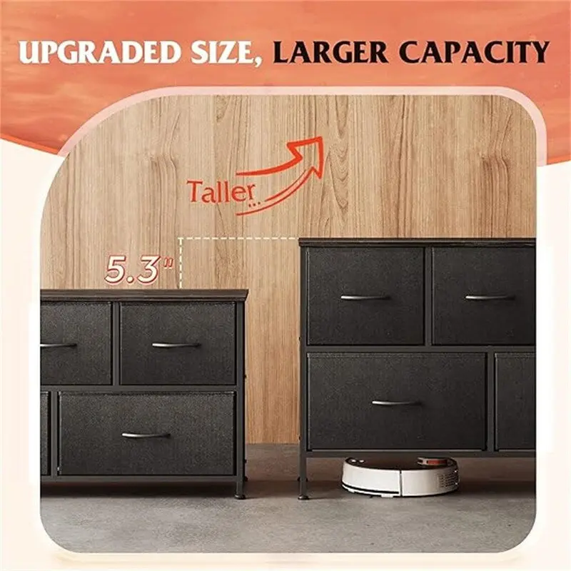 5-Drawer Fabric Dresser with Steel Frame