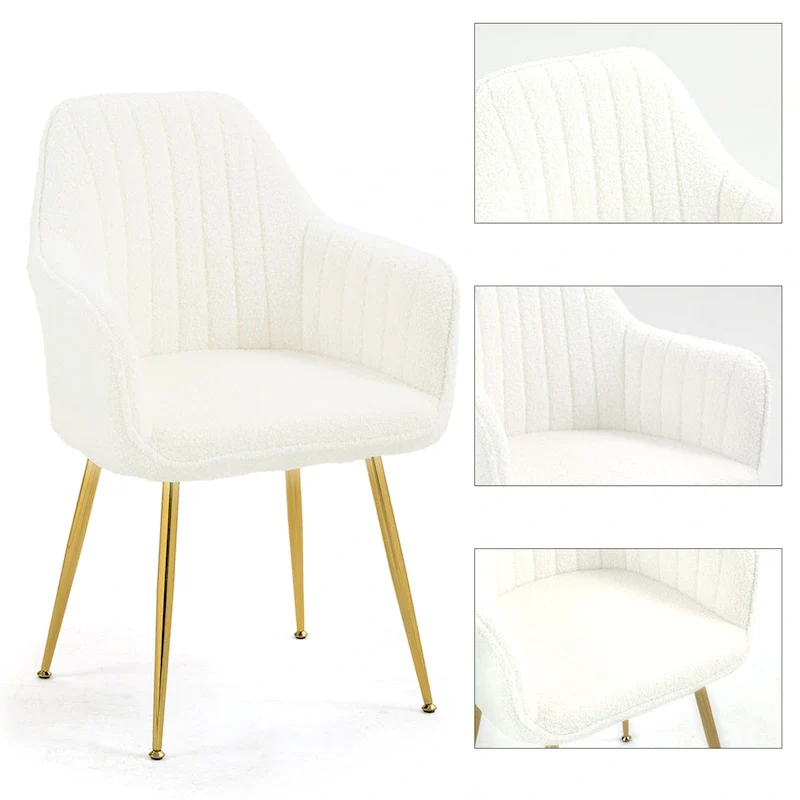 Accent Arm Chairs Set of 2 Upholstered Velvet Dining Chairs