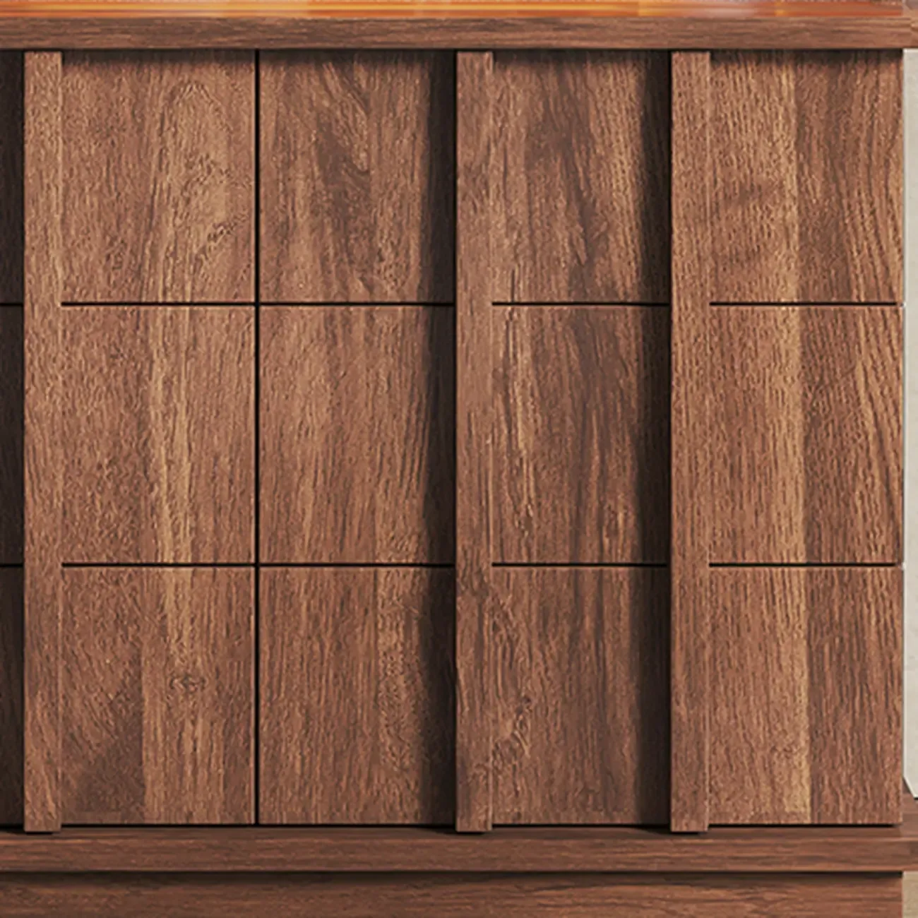 Modern Nut-brown Freestanding Wood Wine Bar Cabinet