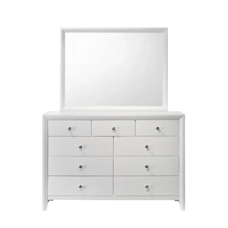 Sim 4 Piece White Panel Bedroom Set