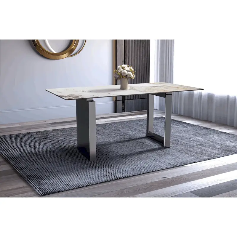 Astra Series Dining Table with Sintered Stone/Glass Top