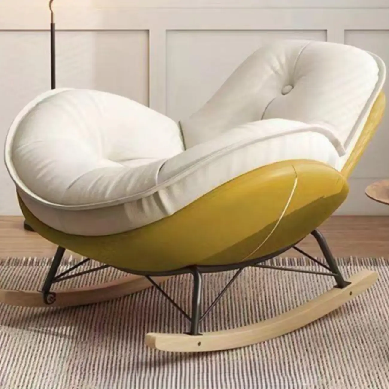 Upholstered Flared Arm Rocking Chair with Optional Ottoman