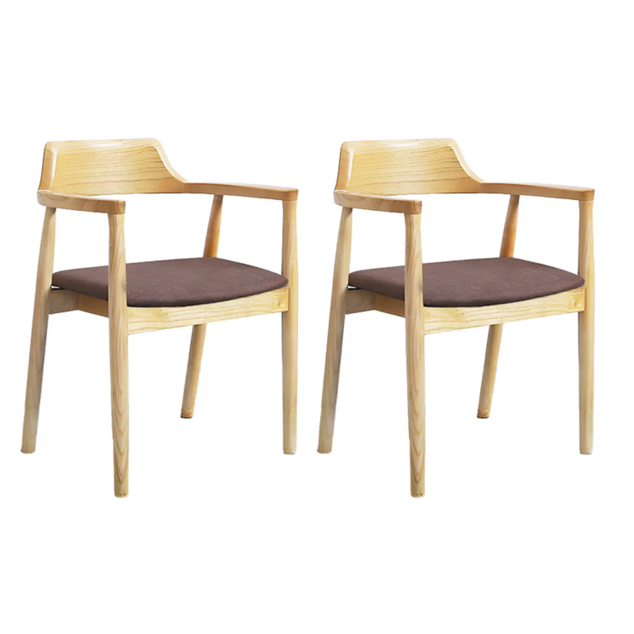 Mid Century Solid Wood Dining Chair Set of 2