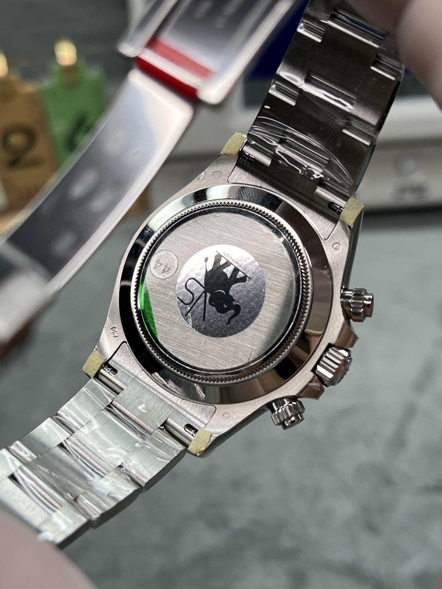 Clean Factory 4130 clone movement caseback with crown engraving