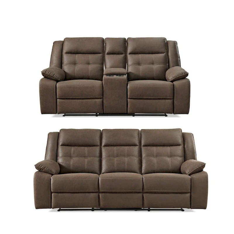 Lesley Reclining Sofa, Brown