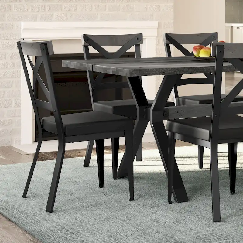 Amisco Leonie Wood Table and Snyder Chairs 7-Pieces Dining Set