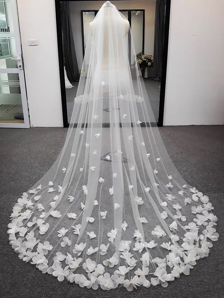 Exquise 3D Flower Lace Cathedral Veil Bridal Veil Wedding Veil