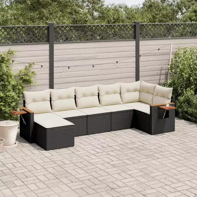 vidaXL Garden Sofa Set PE Rattan Large Adjustable Feet