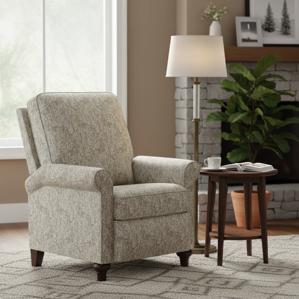 Taupe Coral Push Back Recliner Chair