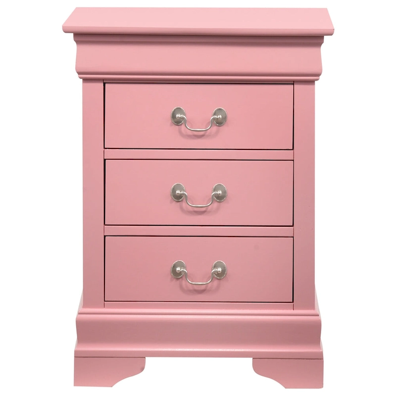 Wood 3 Drawer Nightstand