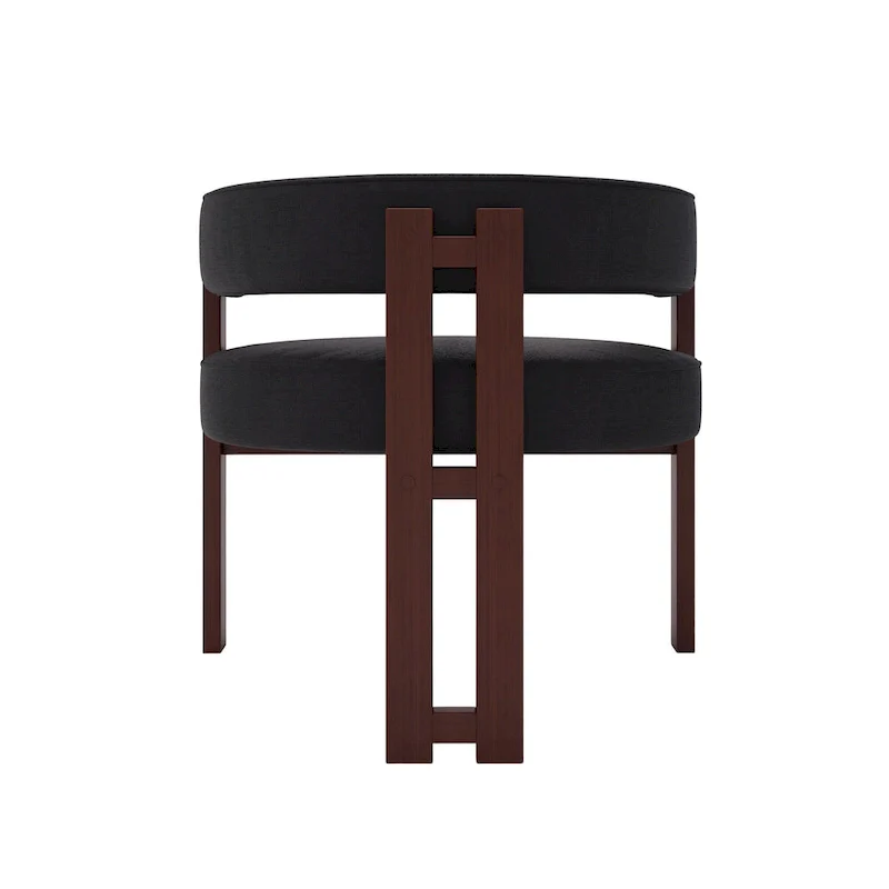 Modern Upholstered Accent Chair with Open Back, Barrel Style