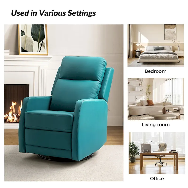 Esteban Swivel Recliner with Tufted Back Set of 2 by HULALA HOME