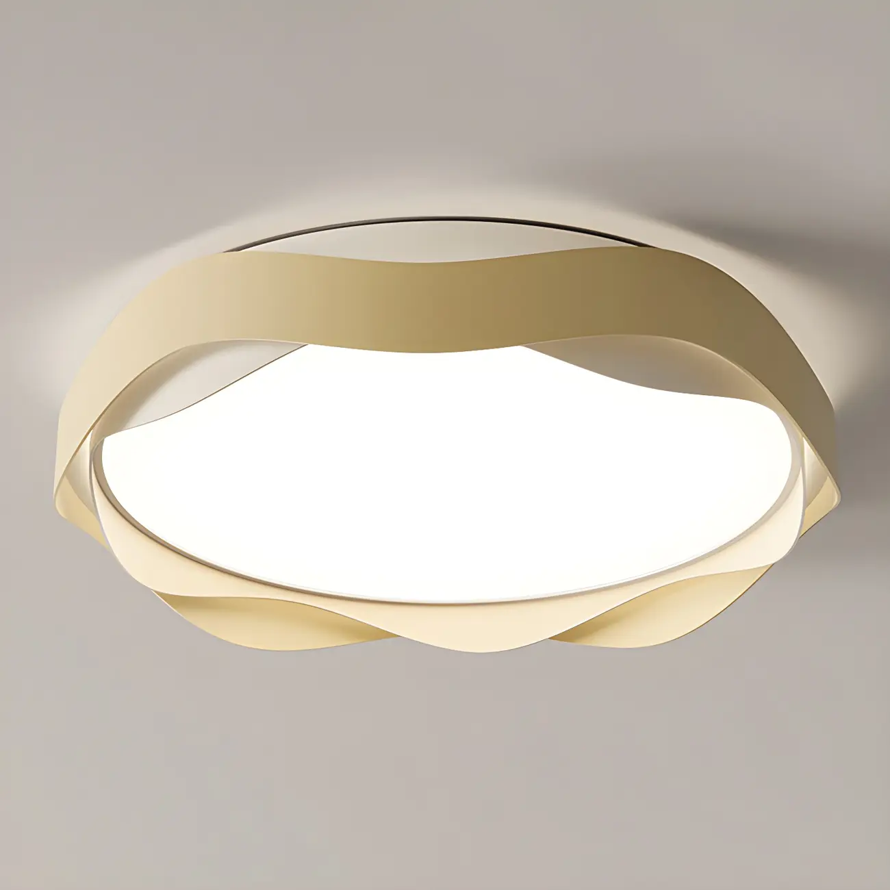 White Art Deco LED 3-Gear Dimming Flush Ceiling Light
