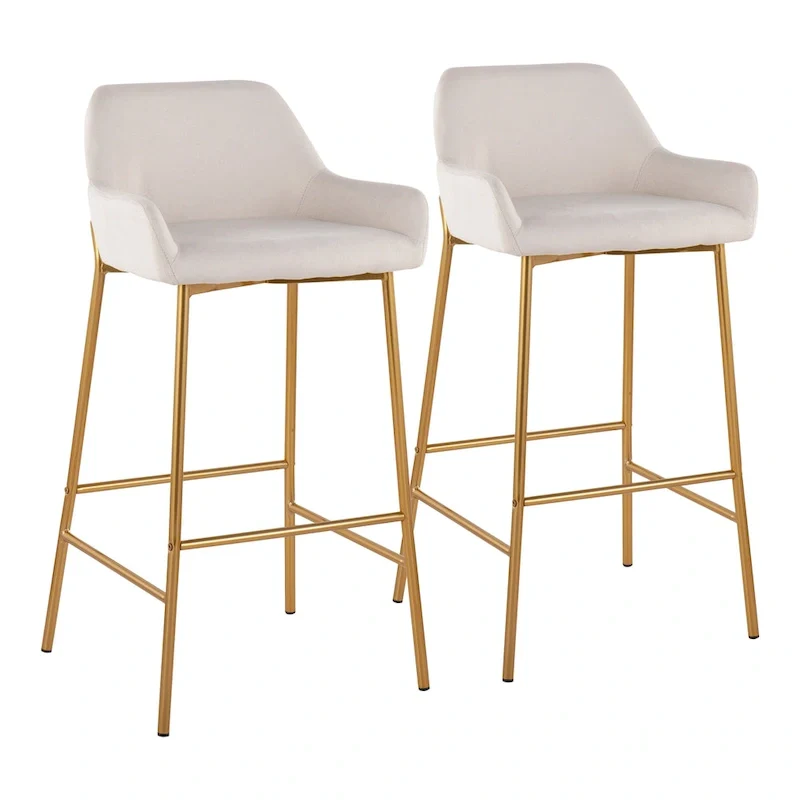 Gold Frame Upholstered Bar Stool