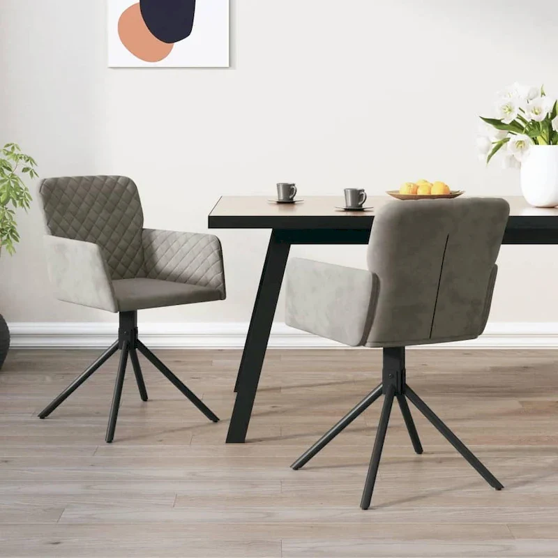 Swivel Dining Chairs 2 Pcs Modern Accent Upholstered Side Chair Velvet - 20.3 x 23.2 x 32.9