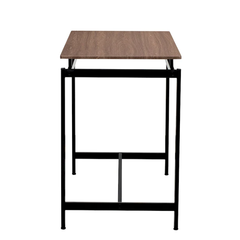 5-Piece Industrial Bar Table Set with Rectangular Table & 4 Chairs