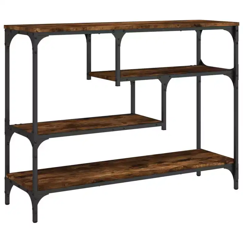 vidaXL Console Table Smoked Oak Engineered wood, metal Narrow