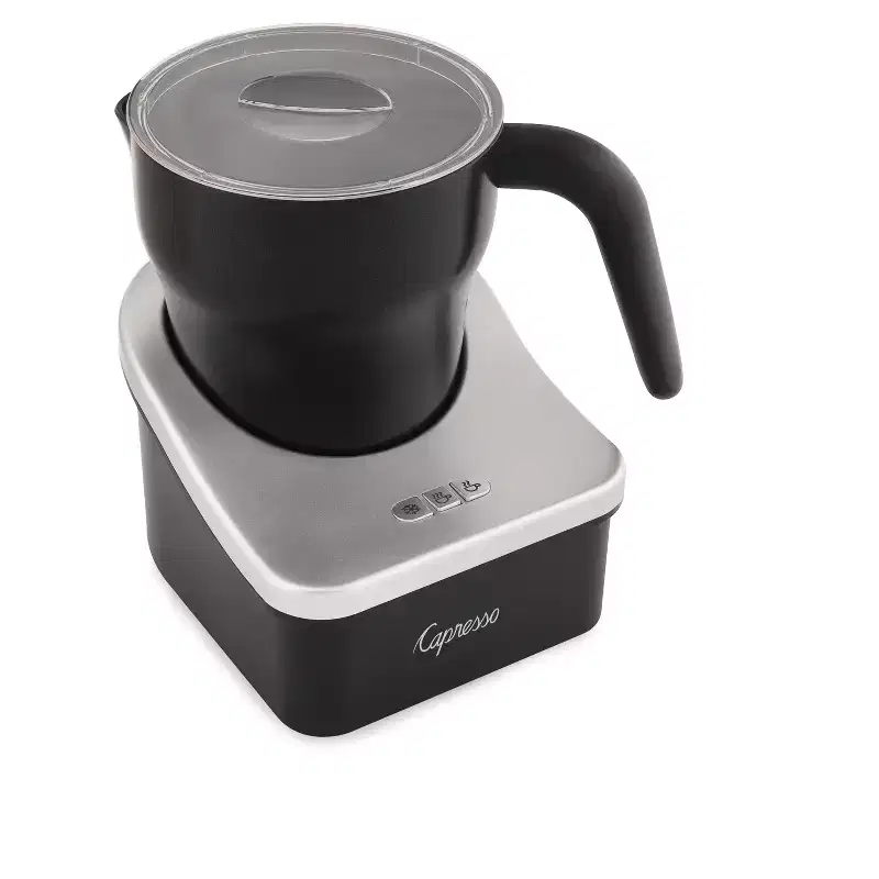 Capresso Automatic Milk Frother Froth PRO - Black/Silver 202.04: Electric Milk Steamer #38; Foamer, 600W, 1 Cup Capacity